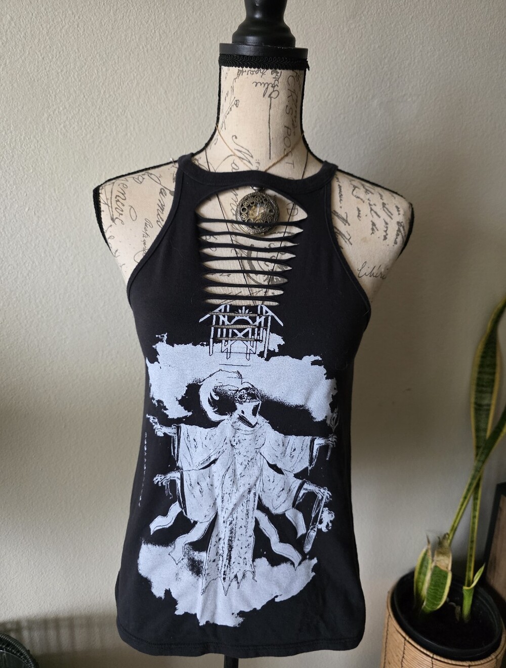 Sleep Token Black Slashed Front Tank Top